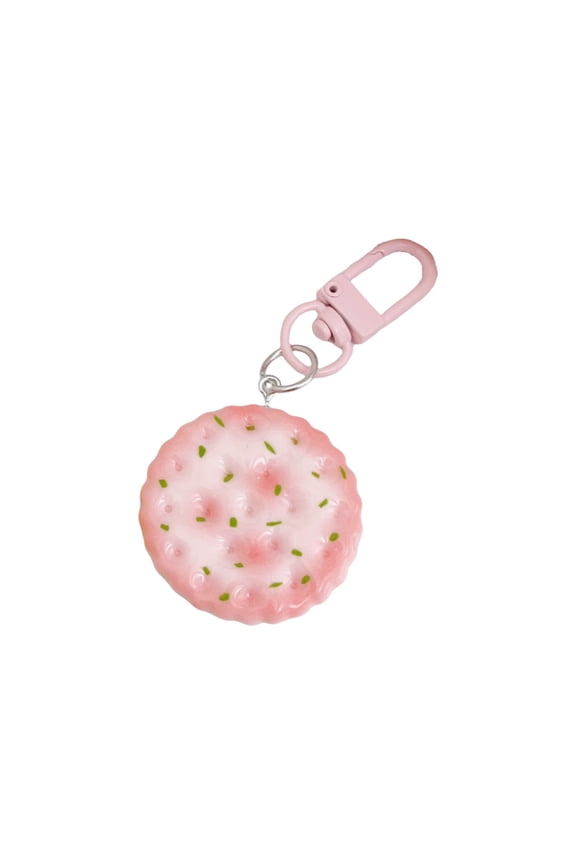 Artisanal Cookie Shaped Key Chain Charm Sturdy Materials Multiple Flavor Options Creative Jewelry Gift Key Holder