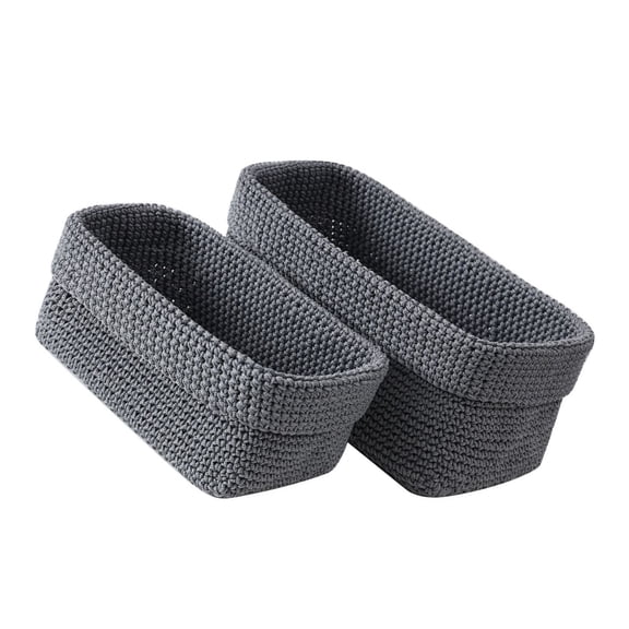 Artisanal Cotton Rope Woven Storage Basket Simple Storage Bins Decorative Organizers for Bedside Table and Office