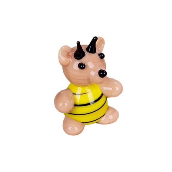 Artisanal Craft Glass Figures Colorful Bear Dog Miniature Figurine Decors Home Office Car Display Gift