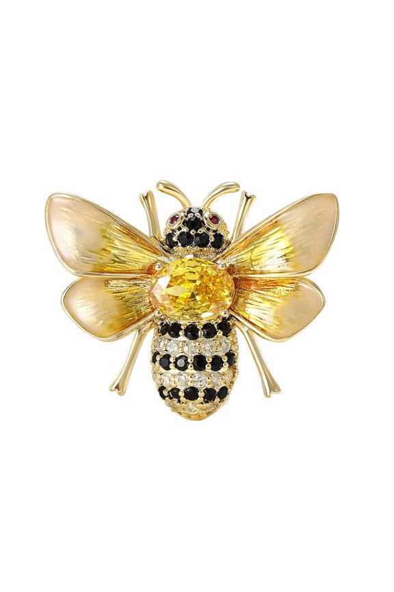 Artisanal Crafted Copper Bees Brooch With Realistic Detail Permanent Metal Brooch Pin For Unique Styles Statements