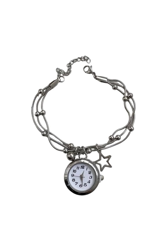 Artisanal Crafted Faux Pocket Watch Bracelet With Movable Fringe Detailing And Customizable Chain Length