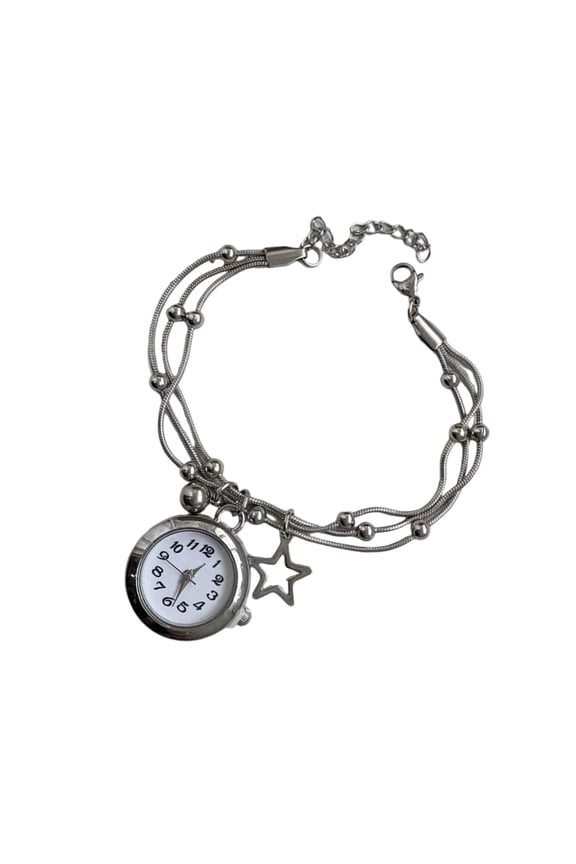 Artisanal Crafted Faux Pocket Watch With Movable Fringe Detailing And Customizable Chain Length