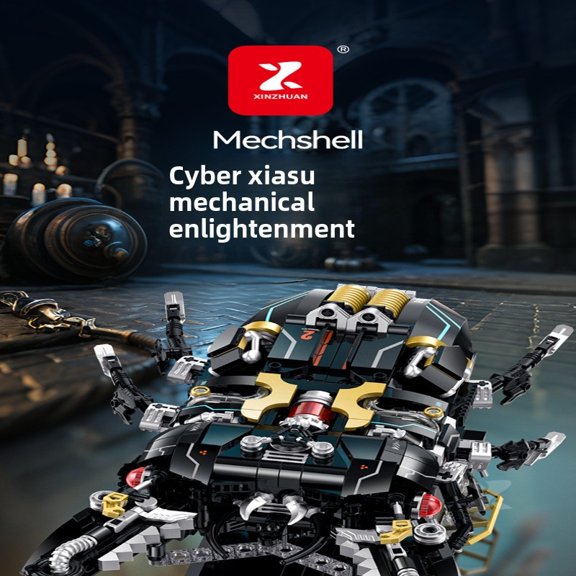 Artisanal "Cyber-Bionic Beetle" Sculpture Building Set - Intricate Mechanical Emperor Beetle with App-Controlled Movement, Curated Tech Display for Modern Office