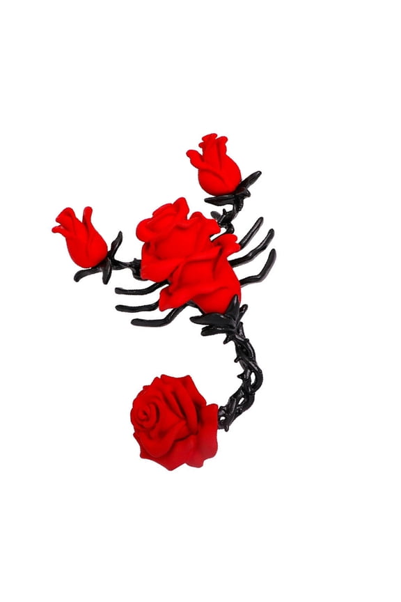 Artisanal Drip Oil Scorpions And Rose Brooch Vintage Alloy Statement Collar Pin Adornment For Jackets Bags Gifts