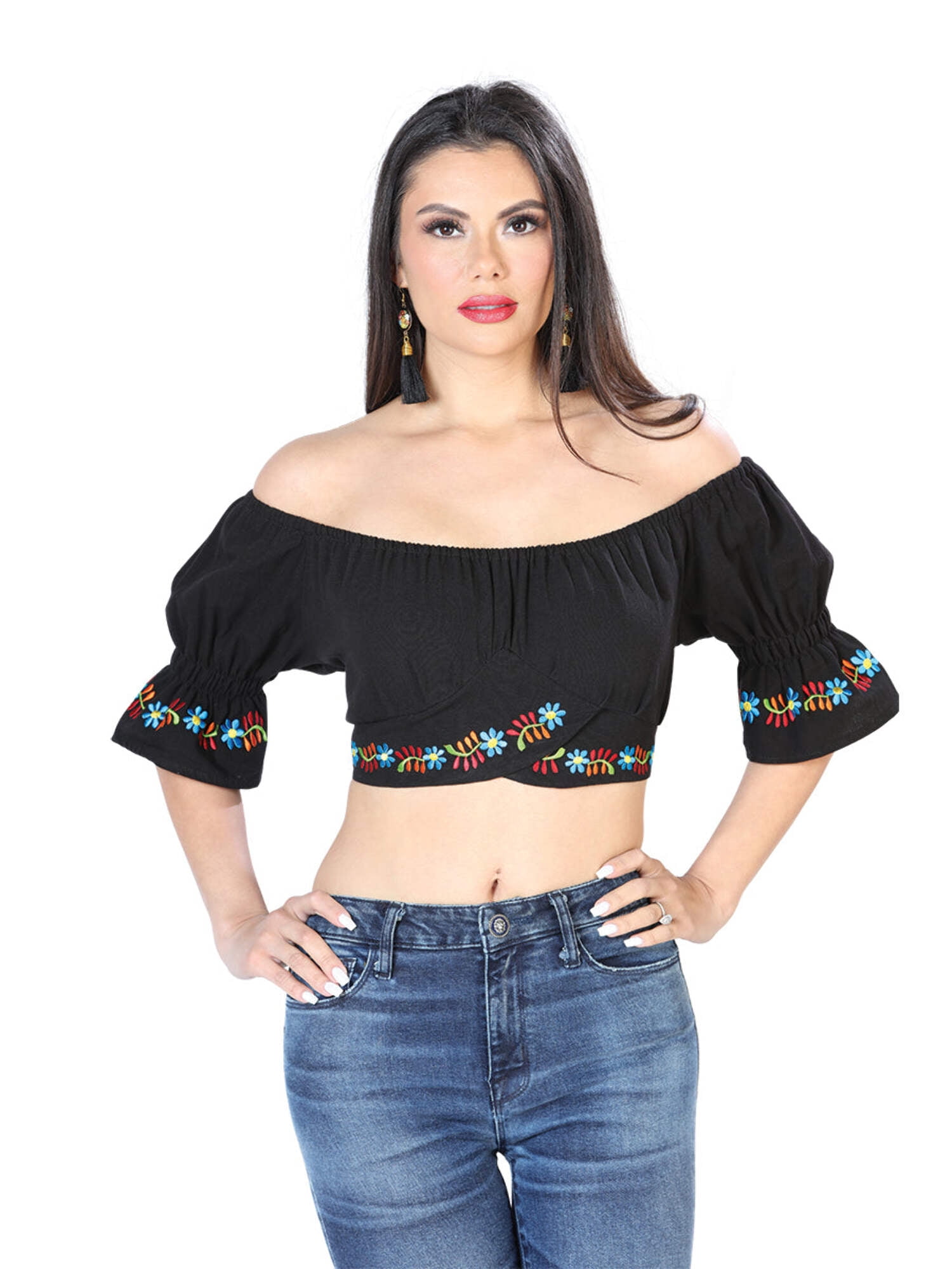 Artisanal Embroidered Blouse 100% Cotton White 602528