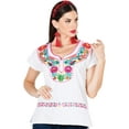thumbnail image 1 of Artisanal Embroidered Blouse 100% Cotton White 603057, 1 of 1