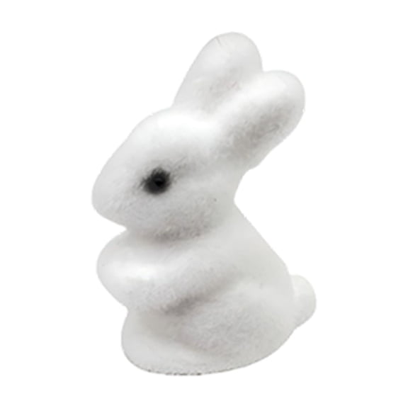 Artisanal Flocked Easter Bunny Figurines - 3-Inch Velvet-Soft Mini Stuffed Easter Bunny Ornaments - Colorful Easter Bunny Desktop Sanctuary for Healed Home Decor & Ritual Gifting