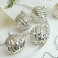 thumbnail image 1 of Artisanal Glass Christmas Ornaments - Handcrafted Irregular Shaped Baubles with Unique Textures, 4-Pc Elegant Tree Decor, 1 of 6