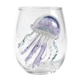 thumbnail image 1 of Artisanal Jellyfish Wine 3D Ocean Animal Glassware Collection | Artistic Jellyfish Drinking Glass, Ocean Fantasy Embossed Glass Collection, Coastal Home Decor Gift for Ocean Lovers, 1 of 4
