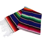 Artisanal Legacy Leos Imports Authentic Mexican Serape Blanket - Vibrant Purple Hues, 84" x 55" of Cultural Mastery