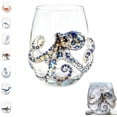 thumbnail image 1 of Artisanal Marine Animal Themed Glass Cup - 3D Artistic Ocean Theme Drinking Glass, 12 Oz Glass Tumbler, Coastal Home Summerween Decor Gift for Ocean Lovers (Octopus), 1 of 8