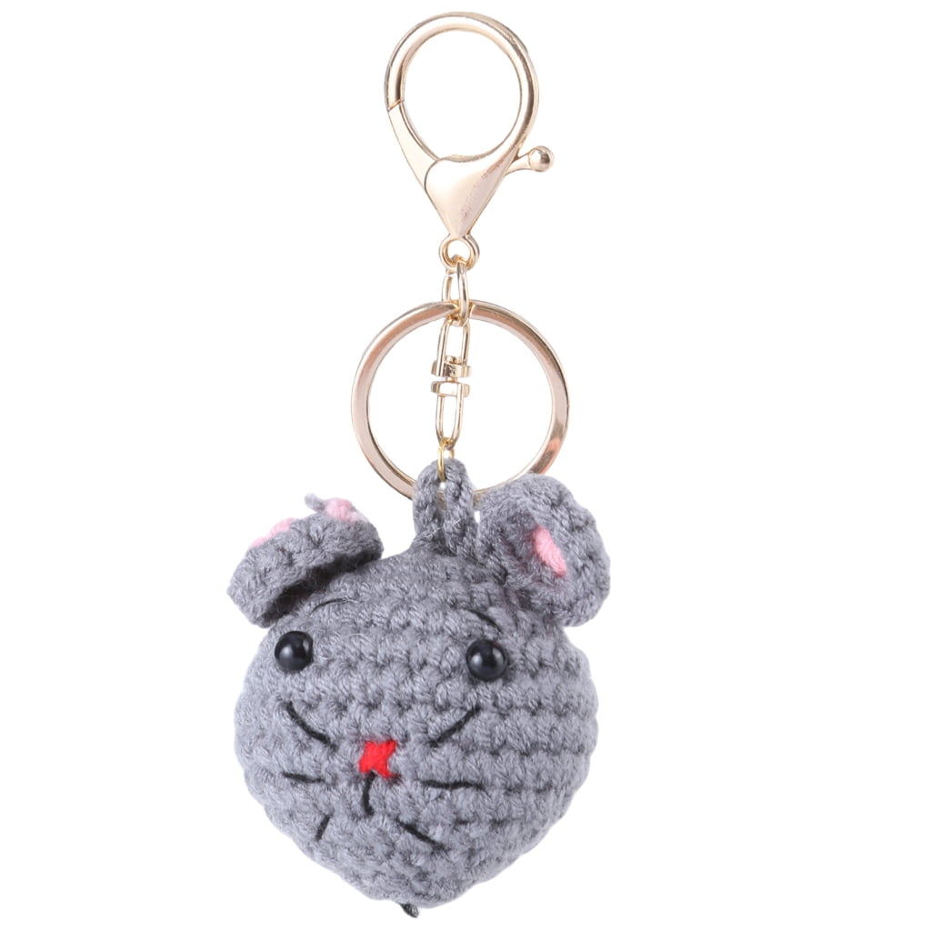 Artisanal Mouse/Hamster Yarn Keychain Delicate Knitting Plush Toy ...