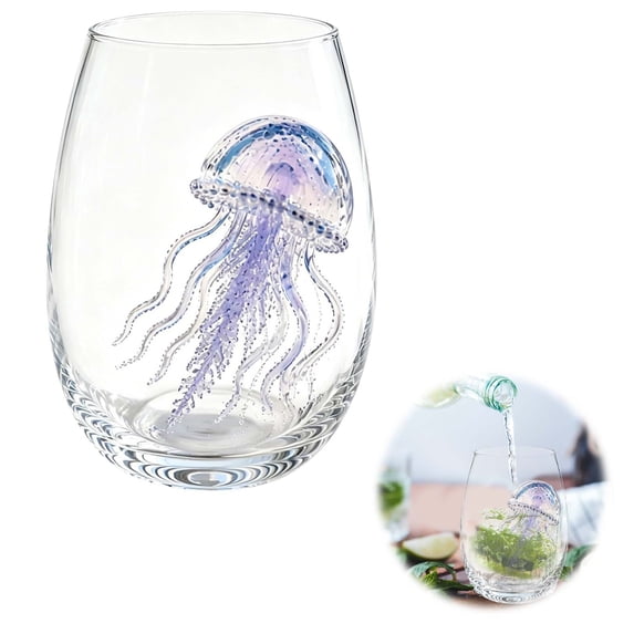 Artisanal Ocean Animal Glassware, Novelty Drinking Glass, Borosilicate Tumbler, Coastal Home Bar Accessories, Unique Ocean Lover Gift, Style D