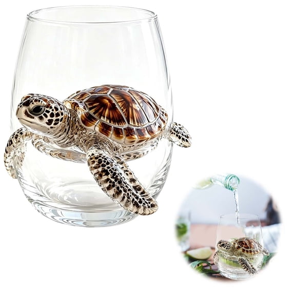 Artisanal Ocean Animal Glassware, Novelty Drinking Glass, Borosilicate Tumbler, Coastal Home Bar Accessories, Unique Ocean Lover Gift, Style F