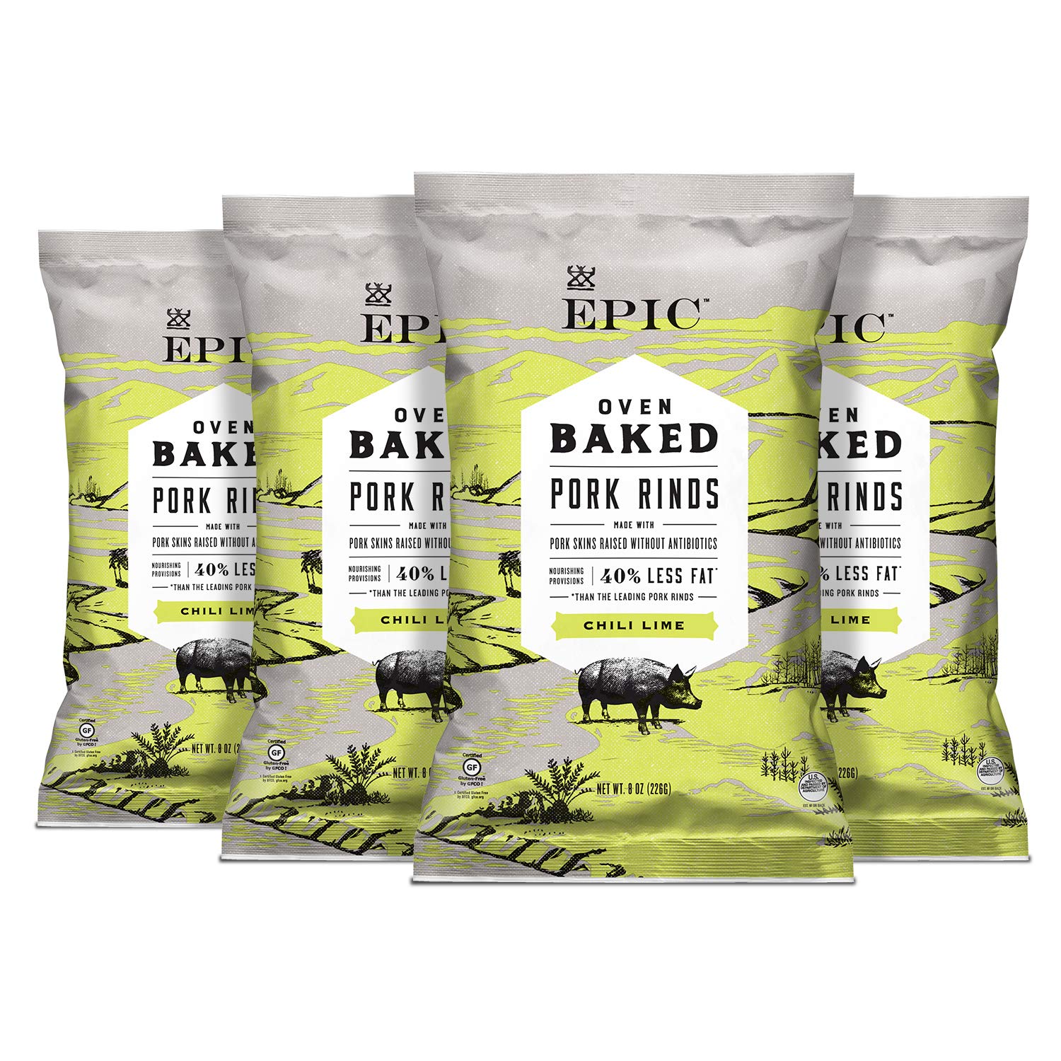 Artisanal Oven Baked Pork Rinds Chili Lime, 2.5 oz. (4 Count)