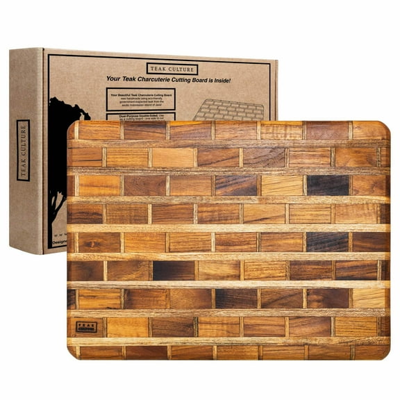 Artisanal Teak Charcuterie, Cutting, Cheese & Bread Board, Handmade, 16x12x1, for Slicing, Dicing & Food Serving