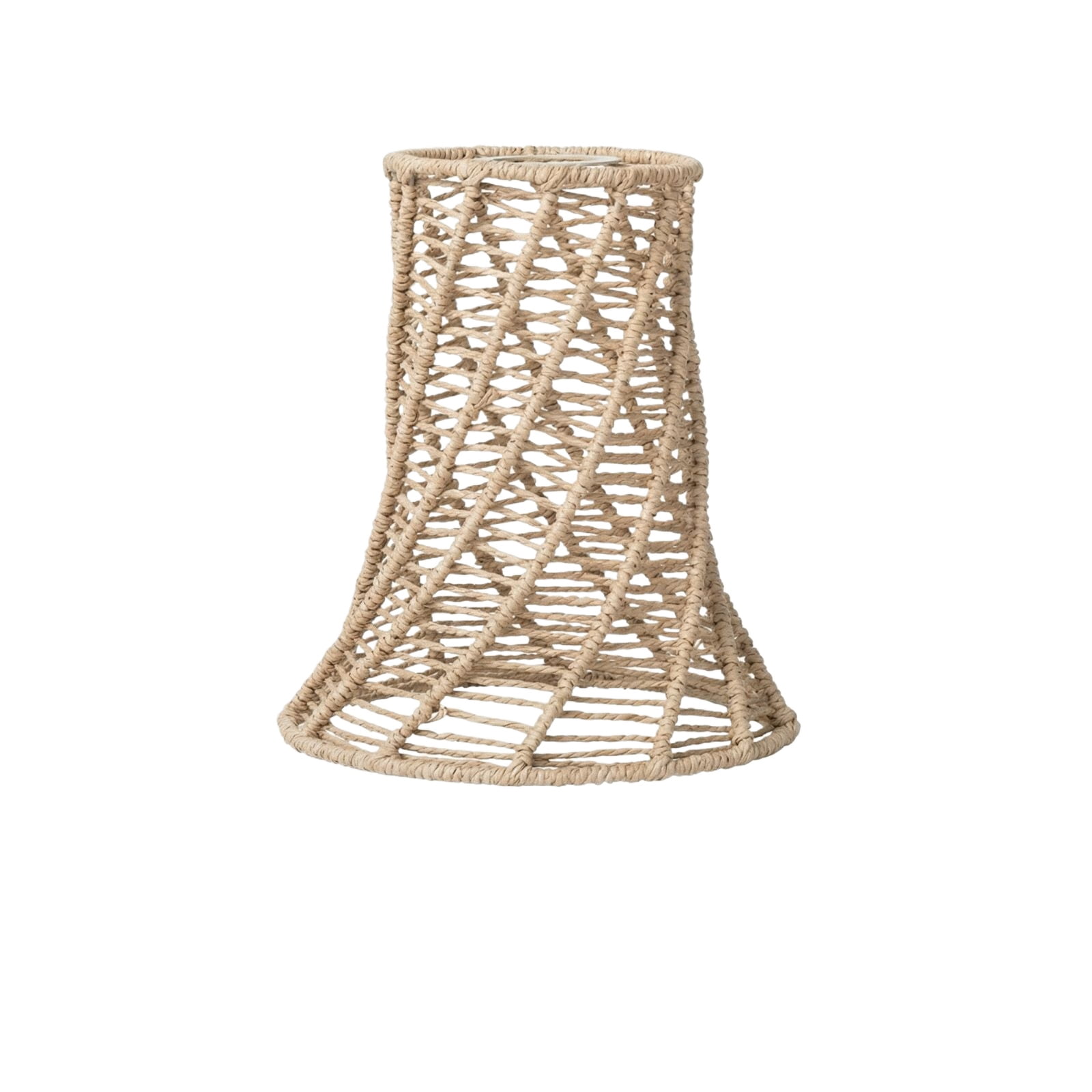 Artisanal Woven Hanging Lamp Guard, Retro Inspired Chandelier Shade, Natural Fiber Light Fixture Cover for Dining Room, Minimalist Pendant Lamp Accessory