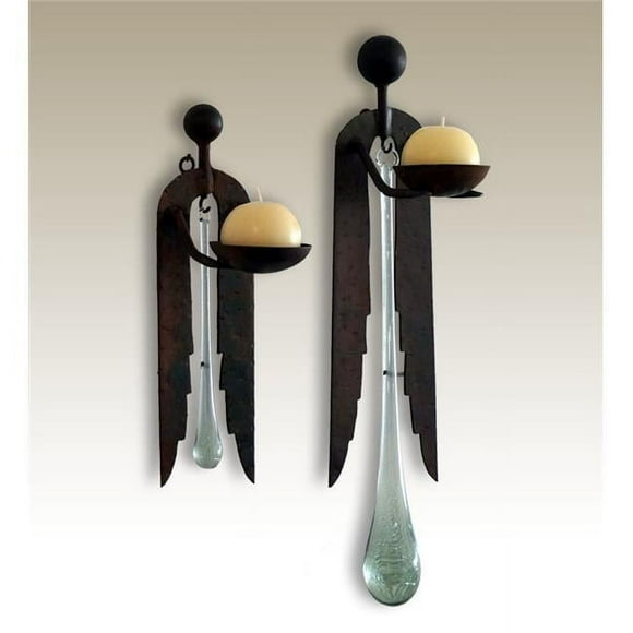Artisans Gallery ADG-001GL20CLA5-2 Angel Wall Candle Holder with 20 in. Tear Drop