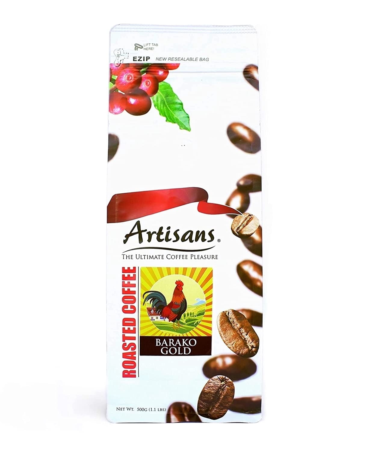 Artisans Philippine Coffee, Barako Gold Dark Roast Beans, 100% Liberica, 1.1 Pounds Bag