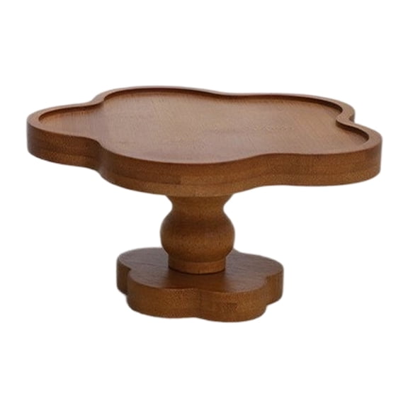 Artisans Wooden Cake Stand 3.54*6.88 Inch Natural Finish Mango Wood Pedestal Riser Footed Cupcake & Dessert Stand Multipurpose Cake Display for Home Decor Dining Table Pastries