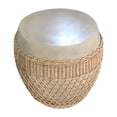 thumbnail image 1 of Artissance  18"H Hopson Cement Round Garden Stool With Rattan, 1 of 5