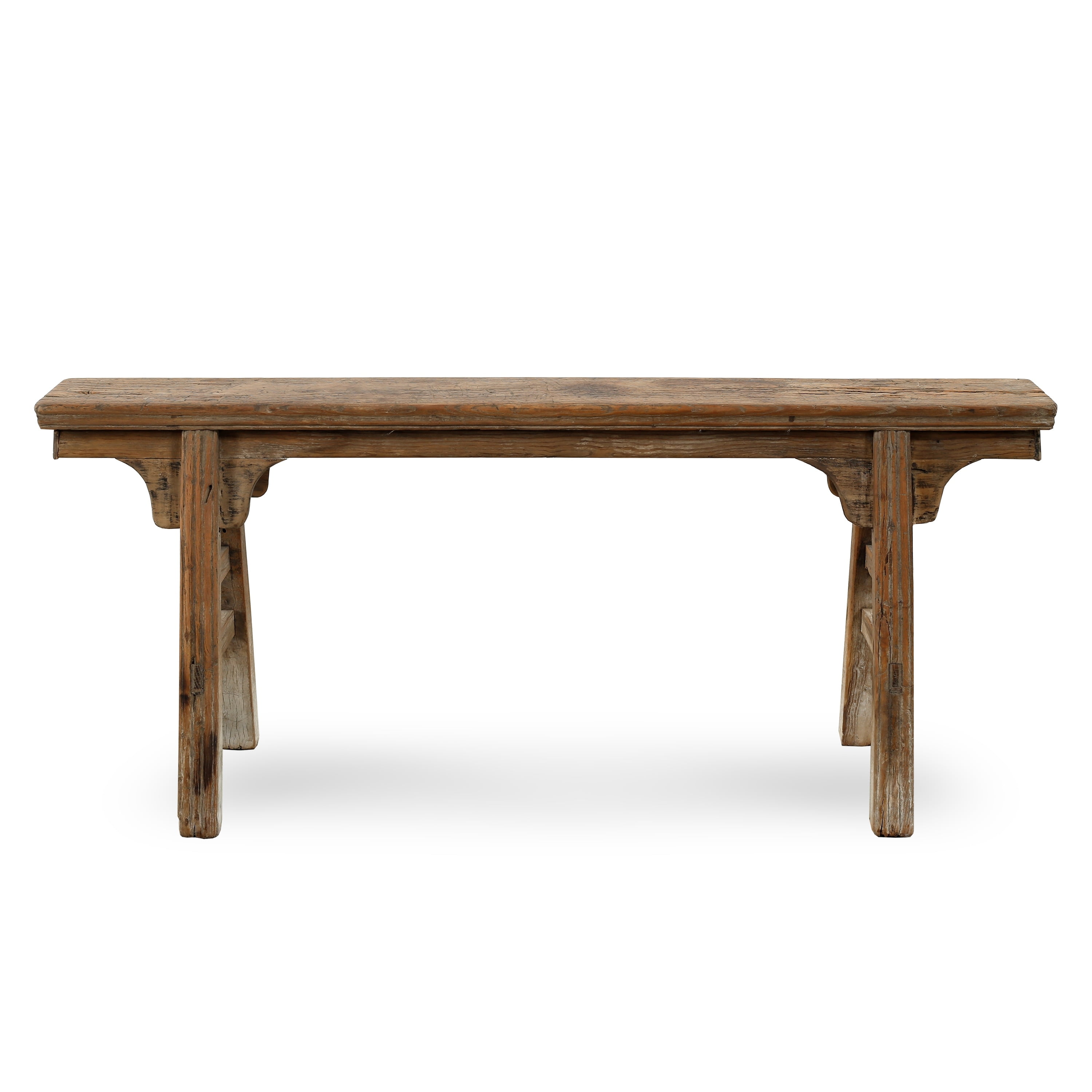 Artissance Vintage Noodle Bench with Front Panel, Weathered Natural