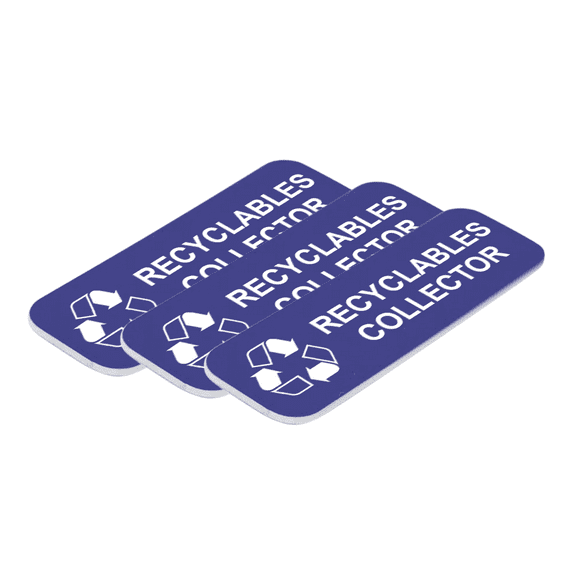 Recyclables Collector 1" x 3" Name Tag/Badge, Blue, (3 Pack)