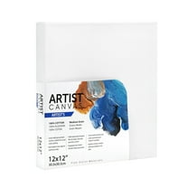 Artist 3D Stretched Canvas, 100% Cotton Acid Free White Canvas, 12"X12", 1 Piece, Deluxe Canvas, Ideal for Art Students, Educators, Artists and Professionals.
