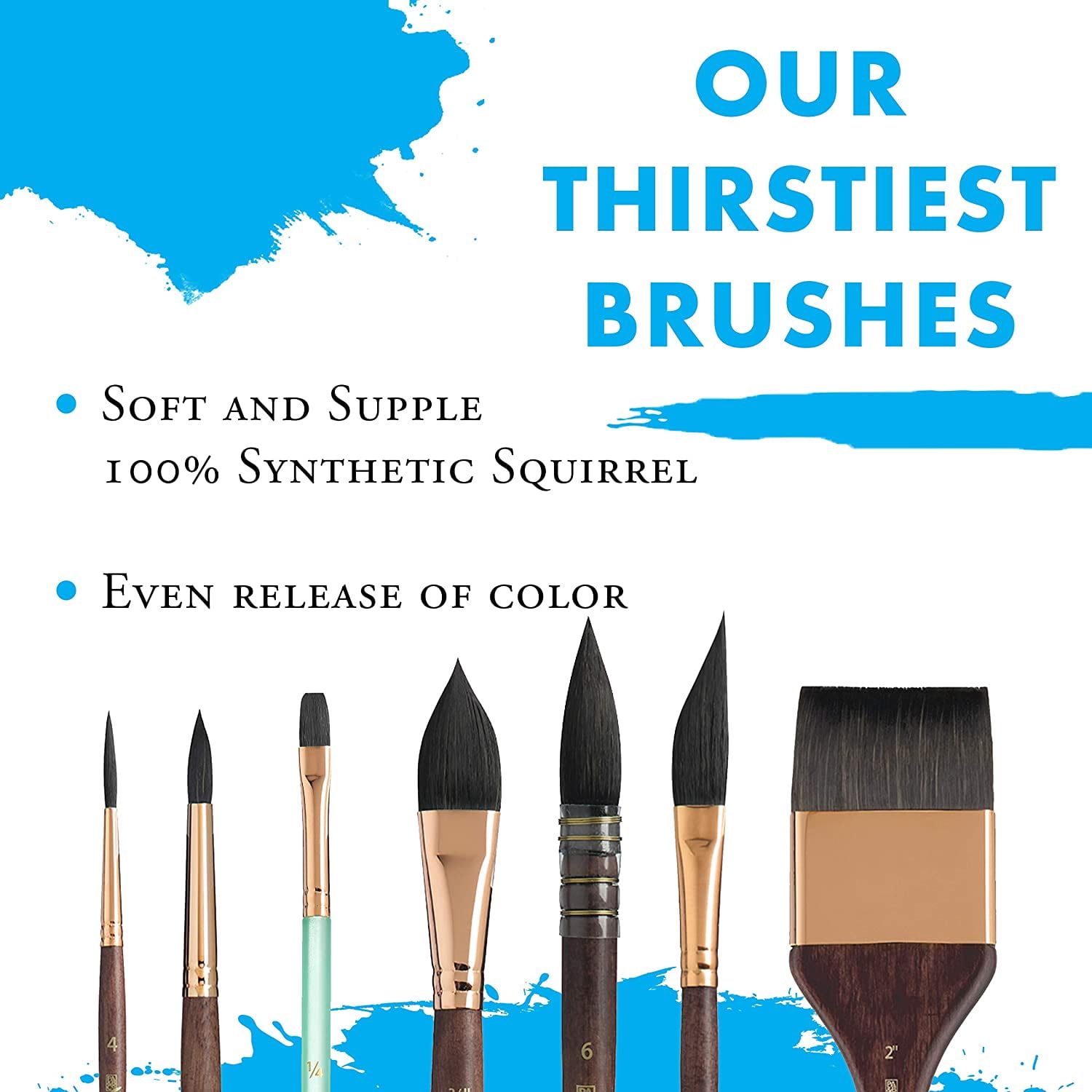 Artist Brush Neptune, Brushes For Watercolor Series 4750, Quill Synthetic Squirrel,[3618