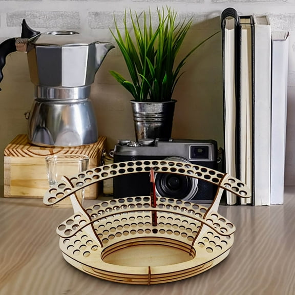 Artist Brush and Paint Tube Organizer Rack, Craft Paint & Brush Organizer Rack, Wood Grain Laminate Multi-Layer Storage Display Stand for Paintbrushes, Oil & Acrylic Paints