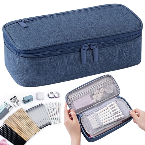 Artist Canvas Pencil Case, Large Foldable Supply Pouch for Markers, Brushes & Drawing Tools, Portable Durable Storage Organizer for Sketching, Painting, Art Learners & Hobby Creators, 1 Pack