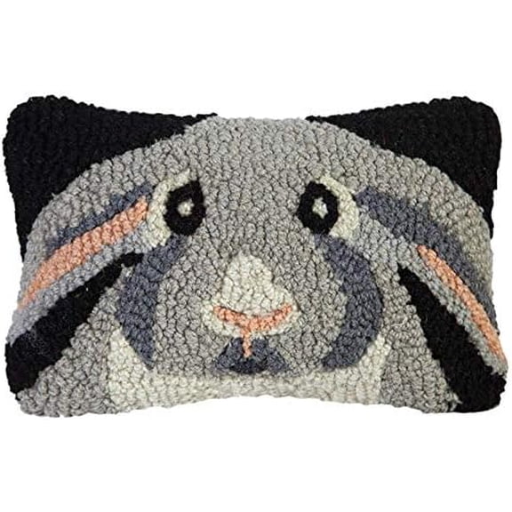 Artist-Designed Gray Rabbit Hand-Hooked Wool Decorative Throw Pillow - Easter Pillow for Couches & Beds - Easy Care & Low Maintenance - Bunny, Hare-Themed Home Decor$$Home Decor, Kitchen, & Other