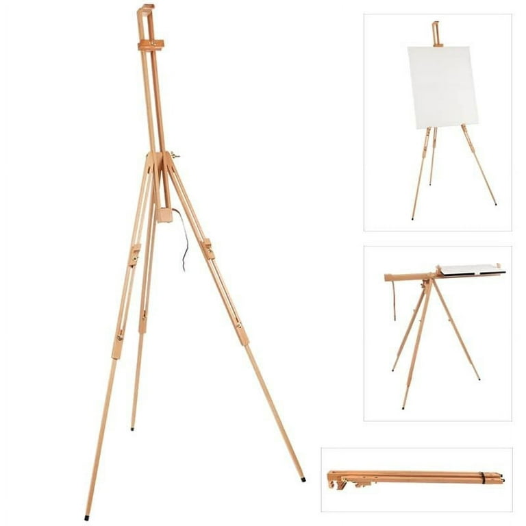 Artist Easel - Millbrook All Media Wood Field Easel LightWeight Adjustable  Angles Perfect For Watercolors, Acrylics, and Oils, Holds Canvases up to