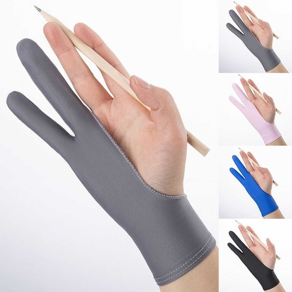 Artist Gloves Drawing Glove Two Finger Glove for Drawing Tablet Paper Sketching Fits Left And Right Hand Pink L