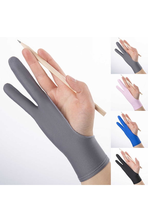 Artist Gloves Drawing Glove Two Finger Glove for Drawing Tablet Paper Sketching Fits Left And Right Hand Pink M