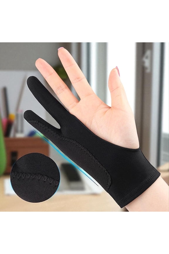Artist Gloves for Drawing Tablets Two Finger Sketching Stain Proof Left Right Hand Compatible