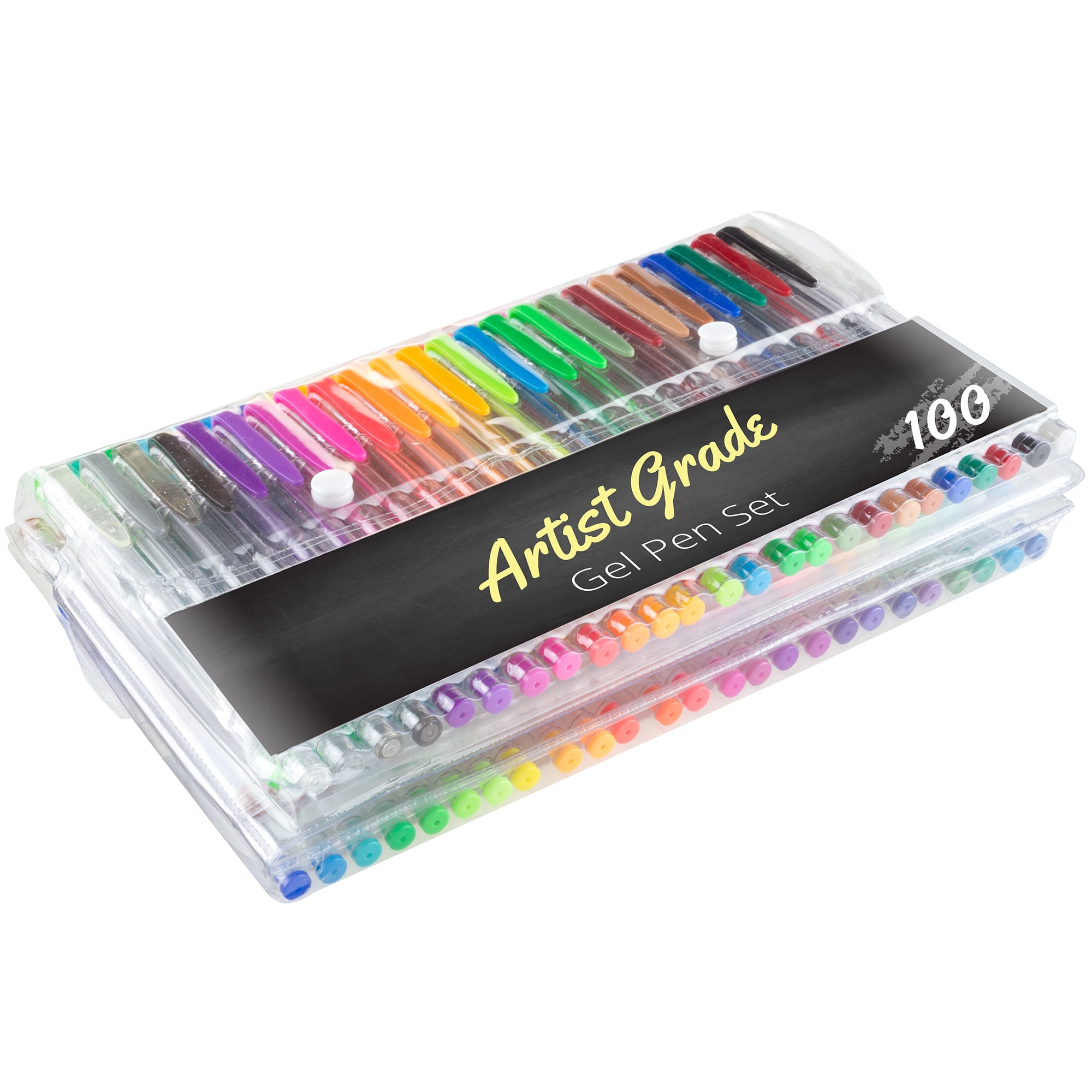Color Gel Pen Set 100 Count for Adult Coloring Scrapbooking Doodling Comic Animation by Artist Grade