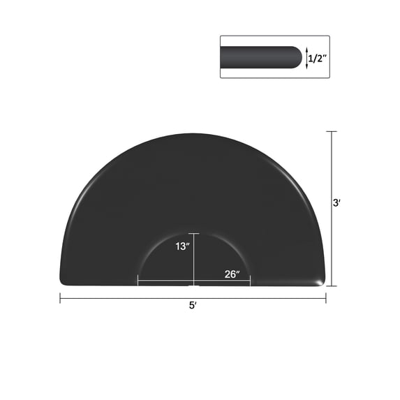 Artist Hand 3'x5' Semi Circle Anti-fatigue Salon Barber Chair Mat Floor ...