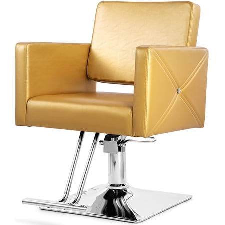Artist Hand 360 Degrees Rolling Barber Chair Salon Hair Styling (Gold)