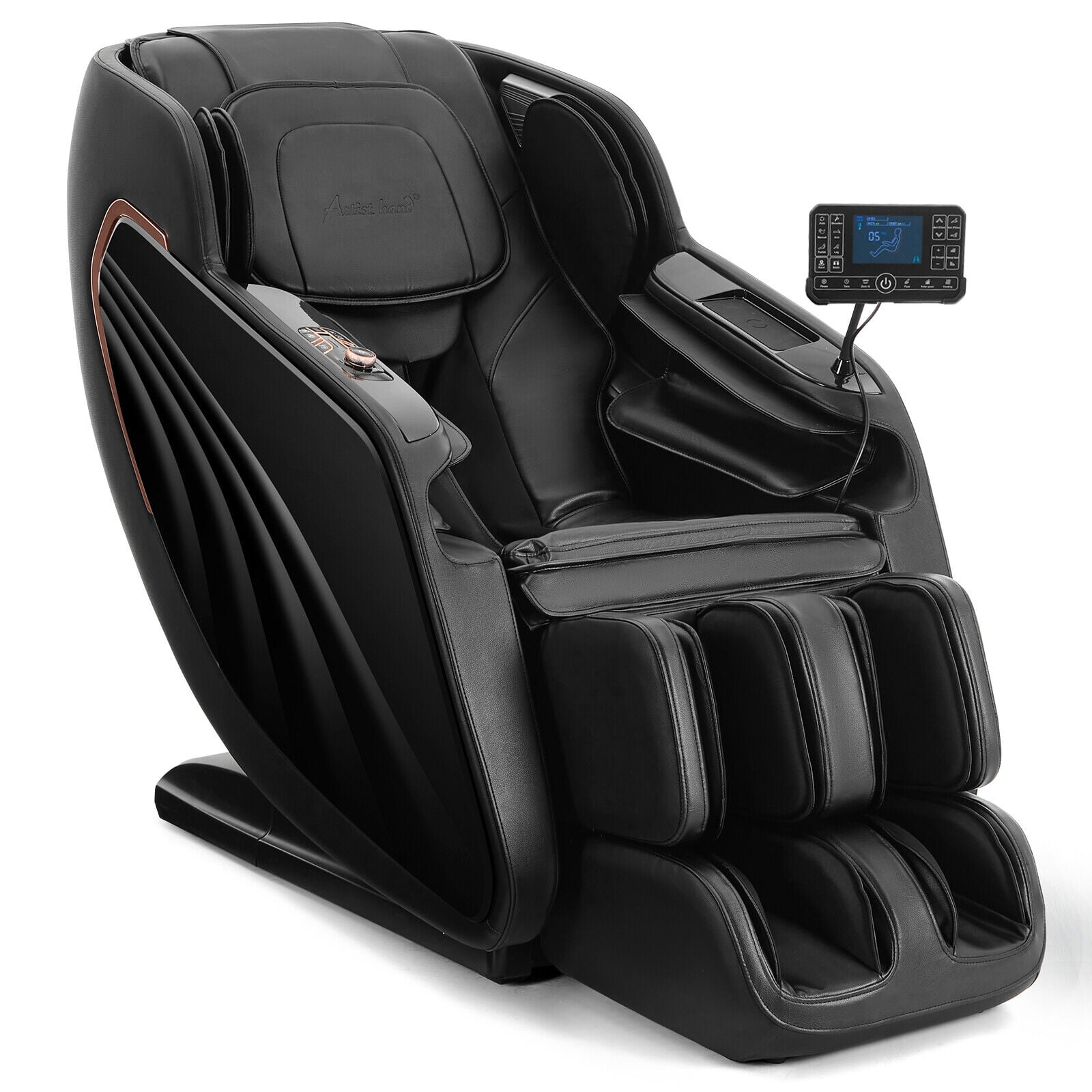 Artist Hand 4D Zero Gravity Full Body Massage Chair with SL-Track Technology, Back & Calf Heating, Foot Rollers, Adjustable Recline, Airbags Compression Massage (Black)