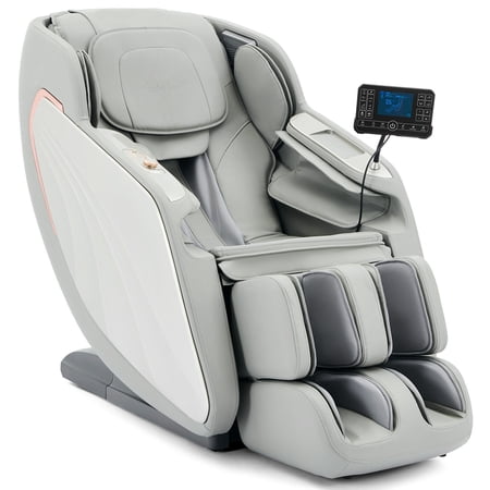 Artist Hand 4D Zero Gravity Full Body Massage Chair with SL-Track Technology, Back & Calf Heating, Foot Rollers, Adjustable Recline, Airbags Compression Massage (Gray)