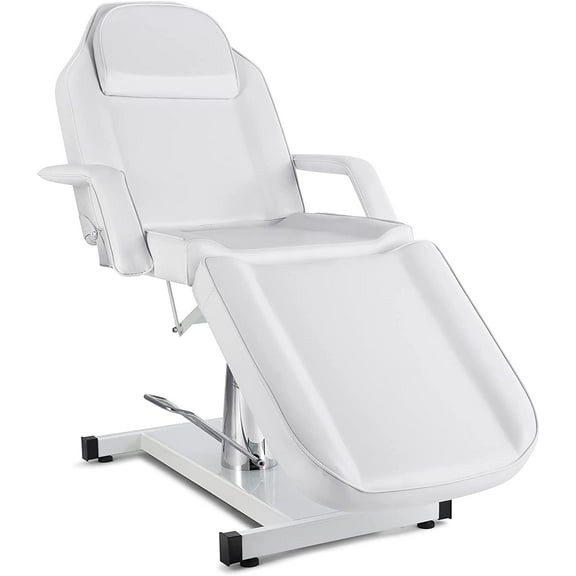 Artist Hand Adjustable Facial Table Tattoo Chair Massage Bed for Spa Salon Barber (White)