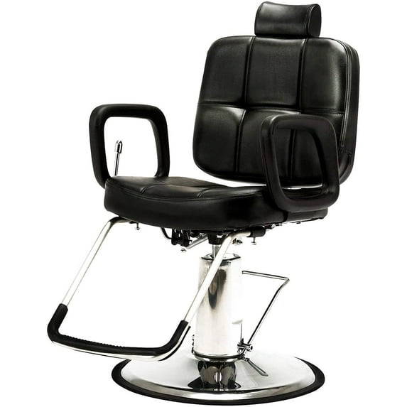 Artist Hand Black Recliner Barber Chair Salon Hair Stylist Tattoo Shampoo Beauty