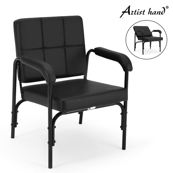 Artist Hand Heavy Duty Reclining Barber Shampoo Chair Salon Beauty Spa Equipment(Black)