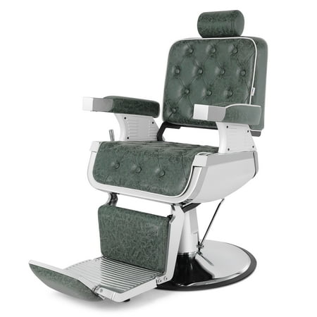Artist Hand Heavy Duty Salon Recliner Barber Chair Hair Stylist Tattoo Beauty Spa (Green)