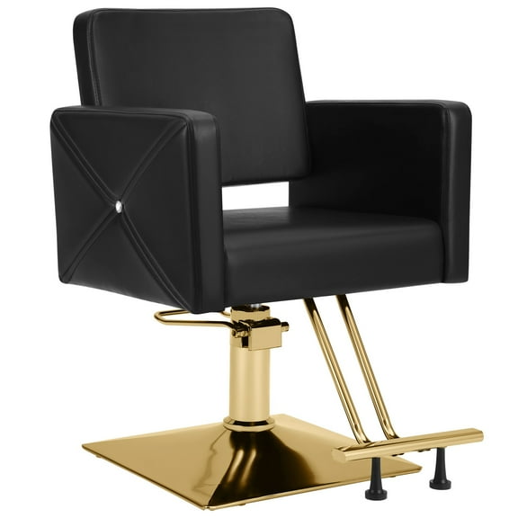 Artist Hand Hydraulic Black Gold Salon Barber Chair Hair Styling Beauty