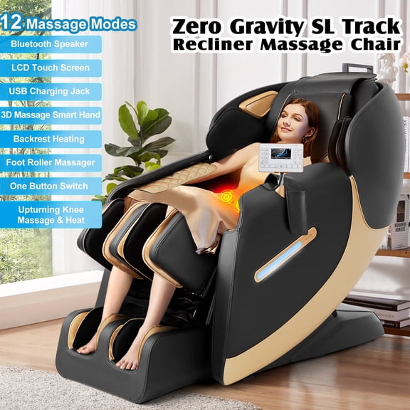 Artist Hand Massage Chair Full Body, SL Track Zero Gravity Massage Chair Recliner with 12 Modes, Bluetooth, Body Scan, Foot Roller & Airbags Massage