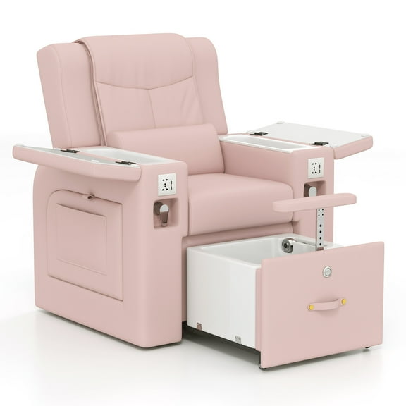 Artist Hand Pedicure Spa Massage Chair with Smart Foot Bathtub, Hand Wash for Manicure, Foot Bath (Pink)