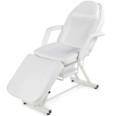 Artist Hand Recliner Massage Table Facial Lash Bed Salon Tattoo Chair with 2 Trays (White)