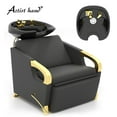 thumbnail image 1 of Artist Hand Shampoo Bowl Ceramic Wash  Station Salon Equipment (Black, Gold), 1 of 7
